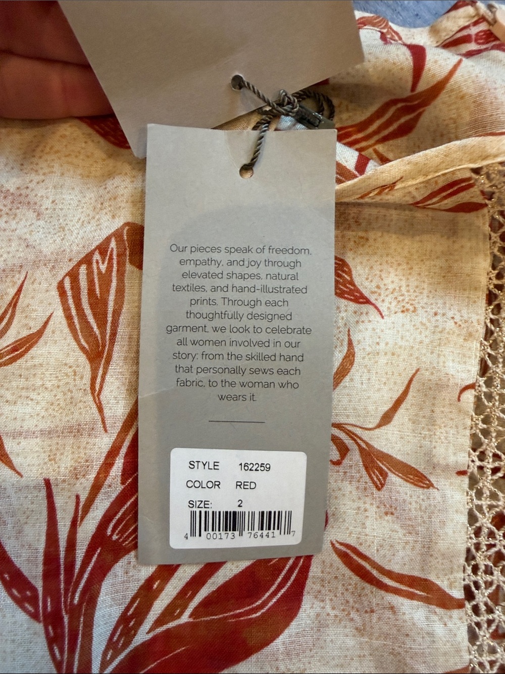 beatriz camacho West Dress in Red Paradise Size 2 NWT - C48-013 - Picture 4 of 12